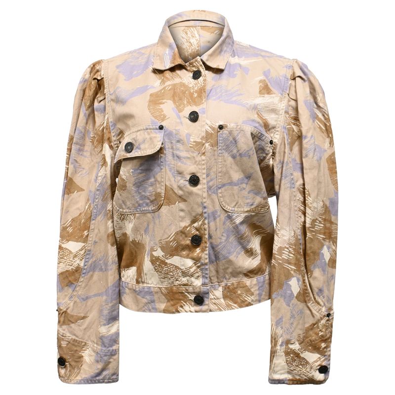 Isabel Marant Itora Printed Jacket In Brown Cotton
